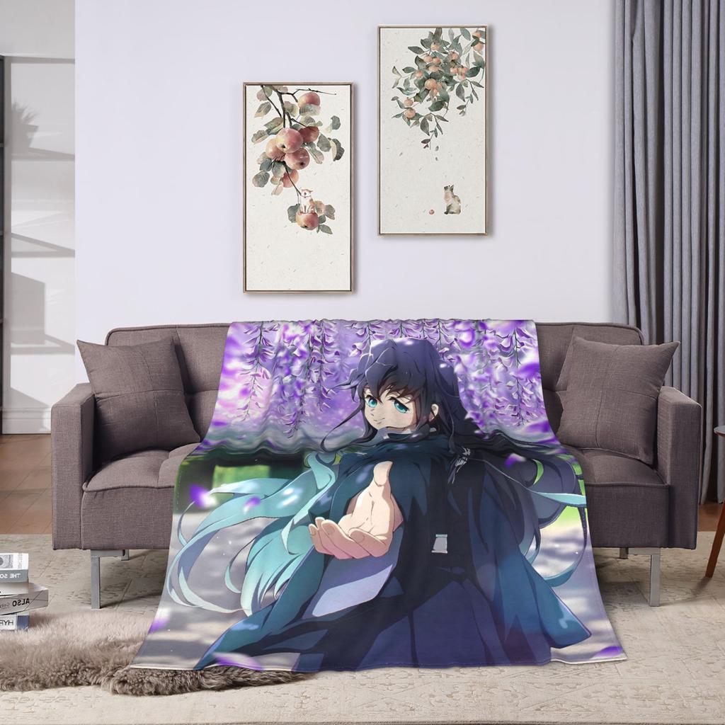 Muichiro Tokito Anime Blanket  Warm Soft Comfortable Plush Bedding Throws For Couch Chair Sofa Bed Picnic Bedspread Bed Cover
