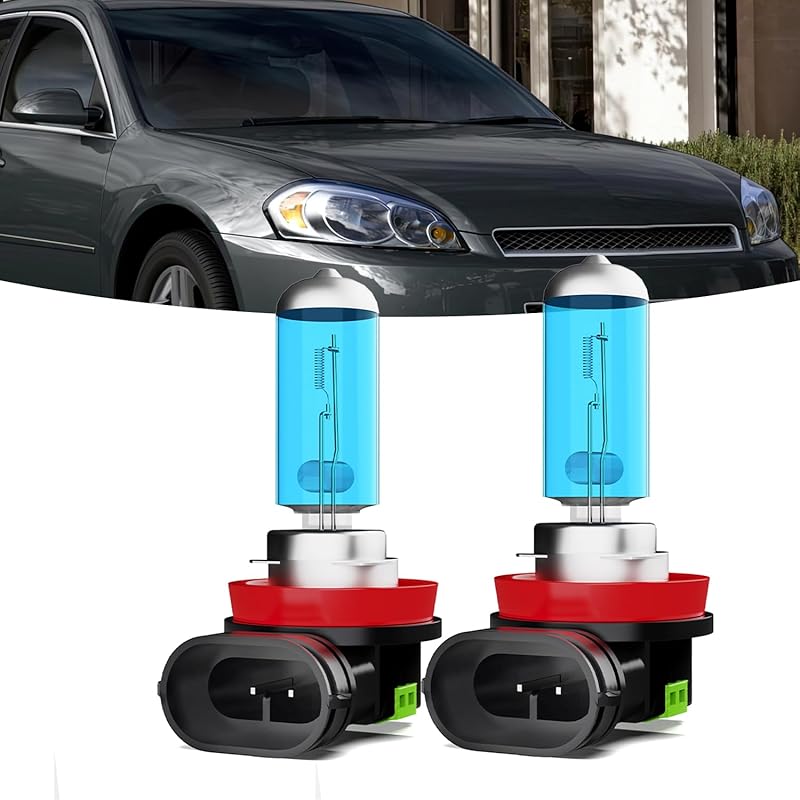 Halogen Headlights Fit For Chevrolet Chevy Impala 2006-2013 Headlight Bulbs,H11/H8/H9 High Beam+ H11/H8/H9 Low Beam+ H11 Fog Light Combo,Plug And