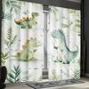 Traditional Style Jungle Dinosaur Curtains Polyester Fabric Suitable Living Room Bedroom Decoration Curtain Machine Washable Perfect For Great