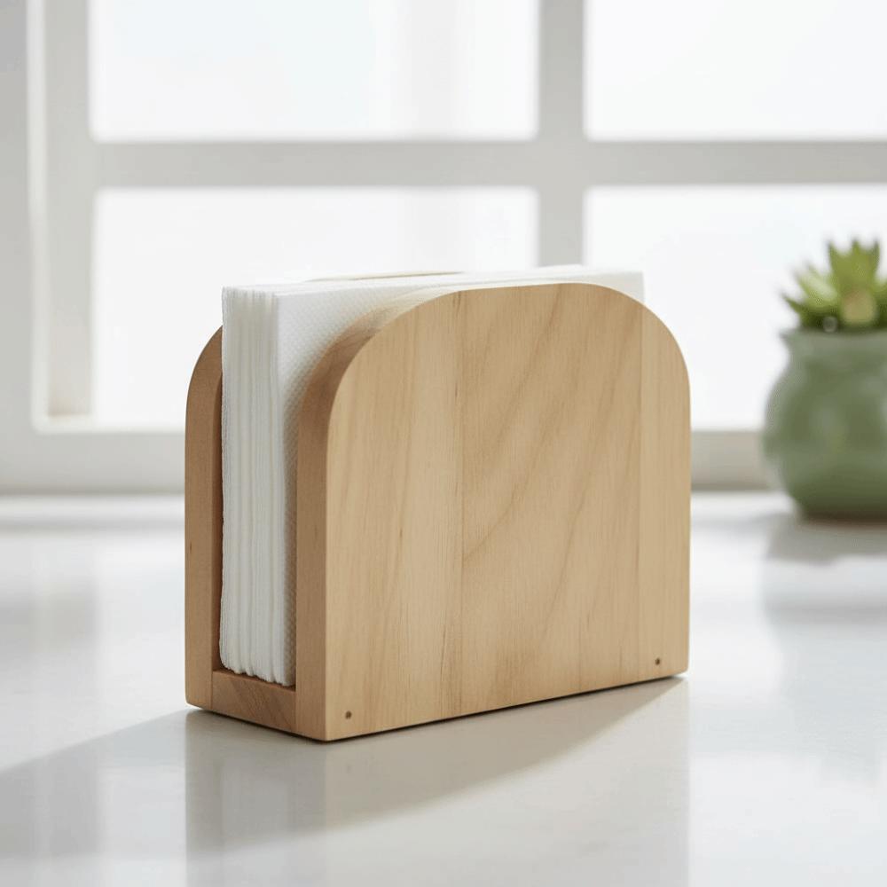 Upright Design Napkin Storage Racks Solid Wood Vertical Napkin Dispenser  Home Kitchen