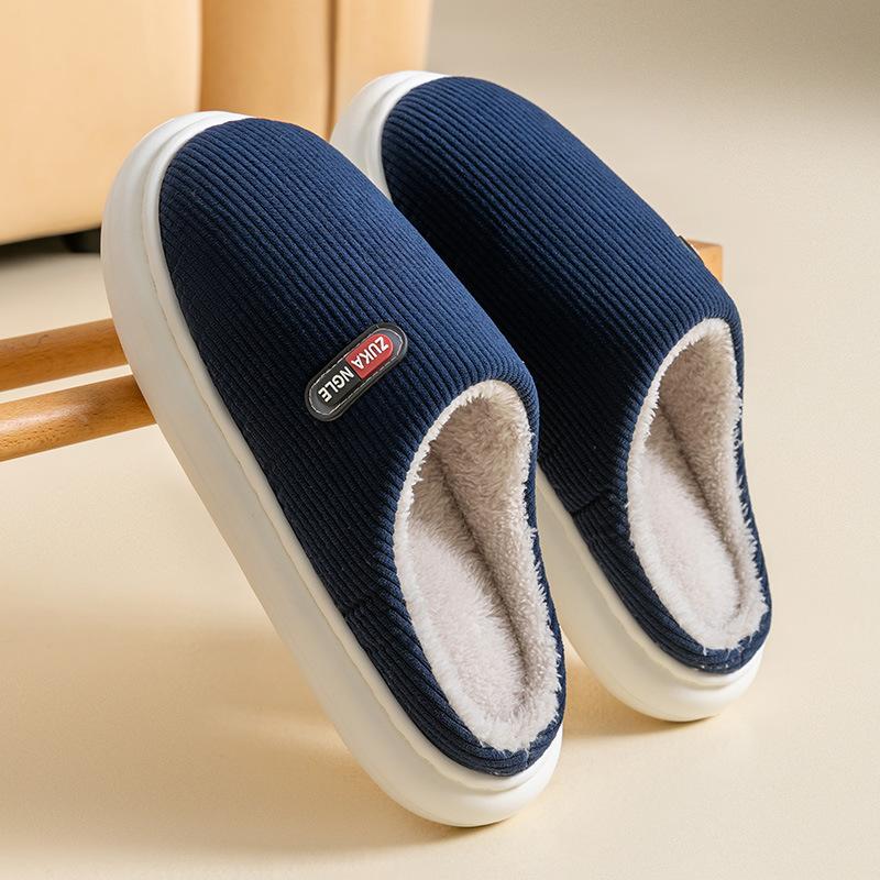 

Good orange cotton slippers women s new autumn and winter home couple thick bottom warm non-slip home indoor cotton mop 44-45
