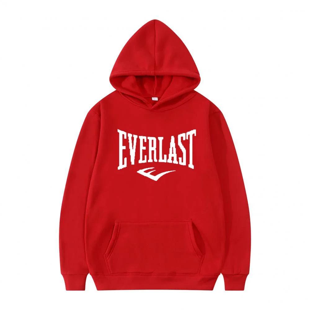 EVERLAST Men's New Spring and Autumn Leisure Comfortable Men's Hooded Sports Shirt, Slow Running Street Leisure Pullover