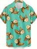 Funny Banana Duck Pattern 3D Print Men's Shirt, Casual Hip-Hop Rock Street Style Hawaiian Shirt