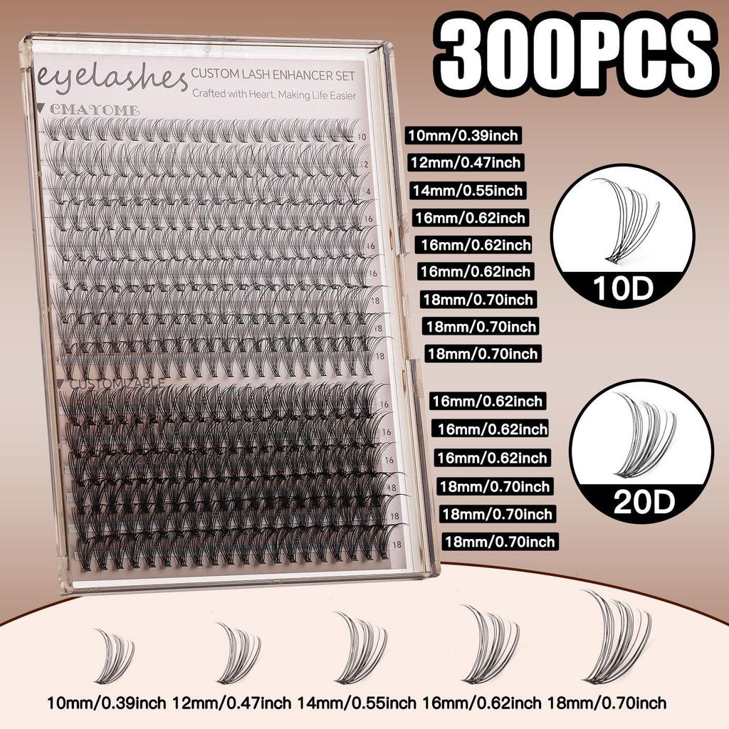 DIY Natural Dense Curly False Eyelash Set (10D-100D)