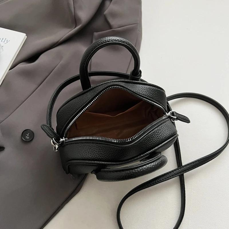 Black Pu Leather Bag Women Korean Style Fashion Mini Crossbody Phone Bag Red Handbag Day Clutch Boston Bag Sac A Main Pink
