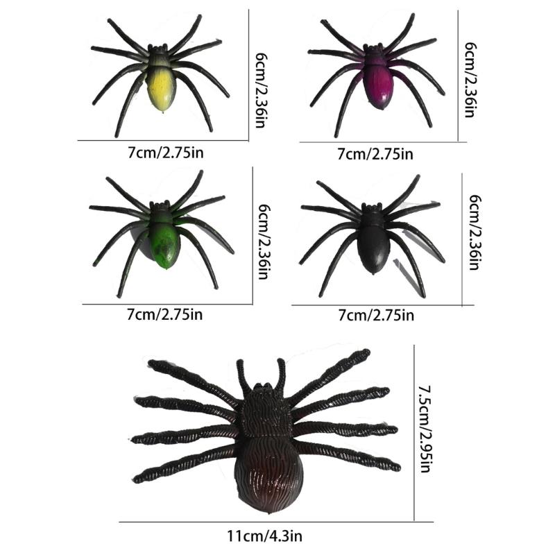 5Pcs Portable Faux Spiders Party Supplies Easy Indoors Outdoor Halloween Decoration Halloween Party Supplies