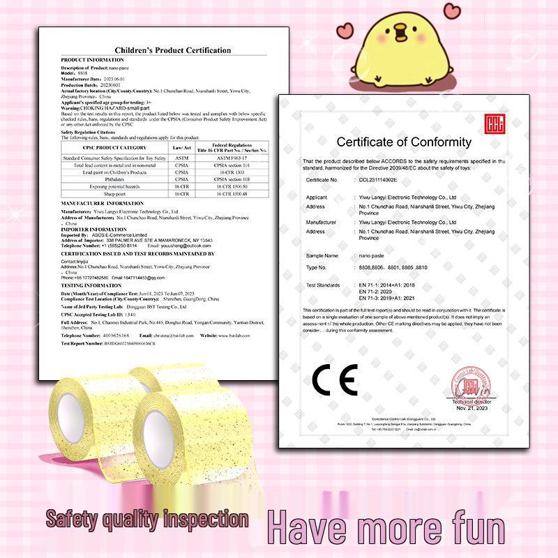 Nano Gel Squishy Toy Craft Kit - Double-Sided Tape & High Viscosity Bubble Blowing Set