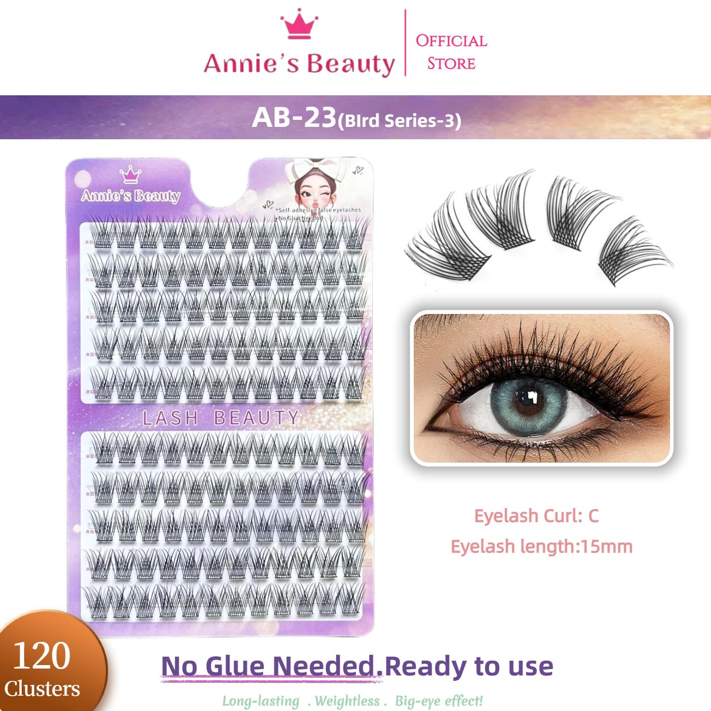 

100-240 Пучковые самоклеящиеся накладные ресницы, без клея, 11-16 мм, C+ изгиб, многоразовые, долговечные, водостойкие, ветроустойчивые, ленивые одинарные пучковые ресницы AB-19