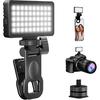 Small Selfie Phone Light with Metal Hotshoe and Clip,50 LED Portable Rechargeable Single Color Video Light for Phones,iPhone, Laptops and Cameras,