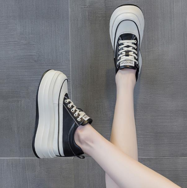 8cm Platform Sneakers for Women Chuny Sneakers Wedge Heel Comfortable Walking Shoeswhite Travel Casual Shoes Autumn