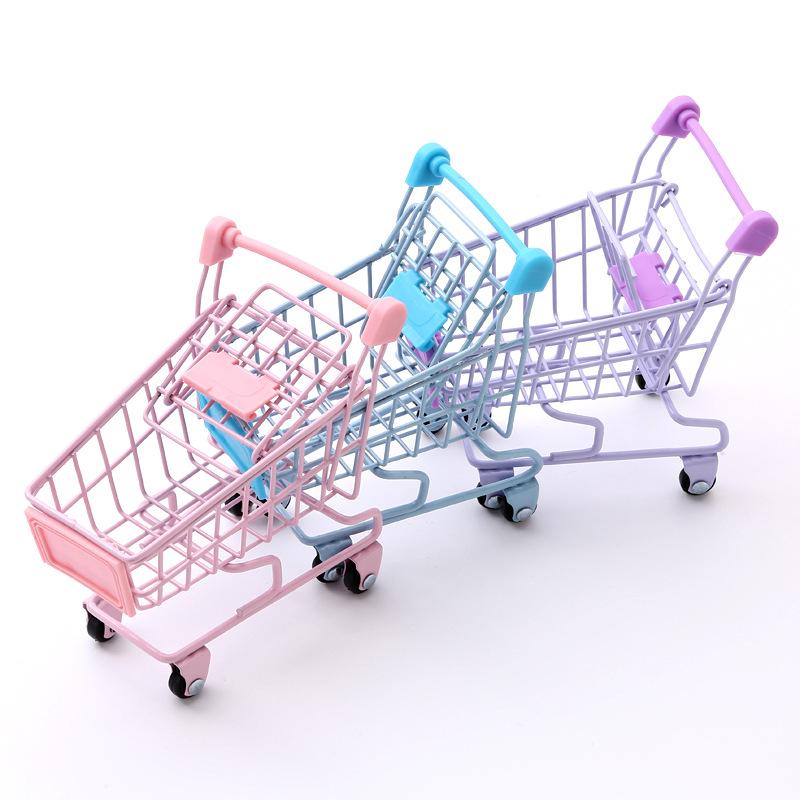 Desk Organizer Cart Cute Miniature Shopping Trolley Mini Shopping Cart Mini Small Shopping Cart For Office Theme Parties