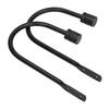2Pcs Curtain Hook Aluminum Alloy U Shaped Cylinder Fixed Drapery Holdback for Home Office BedroomBlack