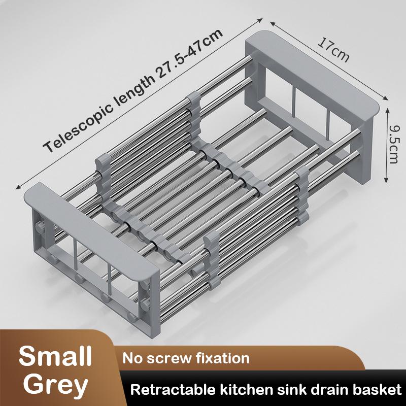 Retractable Drain Basket For Kitchen Sink Storage Basket For Washing Fruits And Vegetables Multifunctional Drain Rack