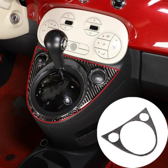 Real Carbon Fiber Gear Shift Panel Cover Trim Fits For Abarth 595 2011-