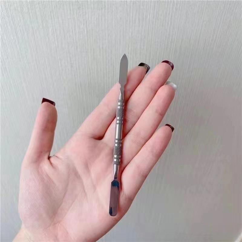 

Stainless Steel Makeup Palette with Foundation Brush and Color Mixing Stick