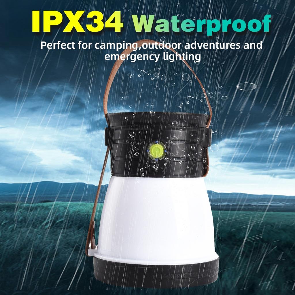 Solar Tent Lantern with Power Bank Function, Long Lasting,COB+LED Dual Light,USB Backup,Perfect for Camping,Hiking,Power Outage