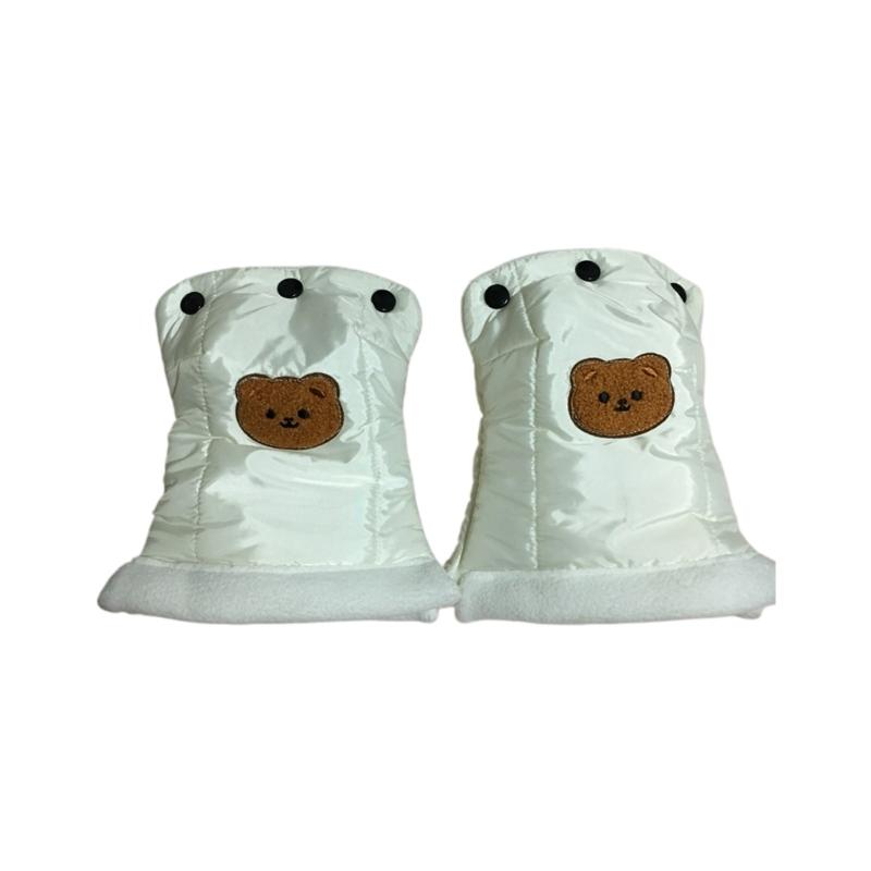 Polyester Strollers Gloves for Warmth and Daily Comfort Wind Water Resistant Easy Installation Fit Most Strollers белый