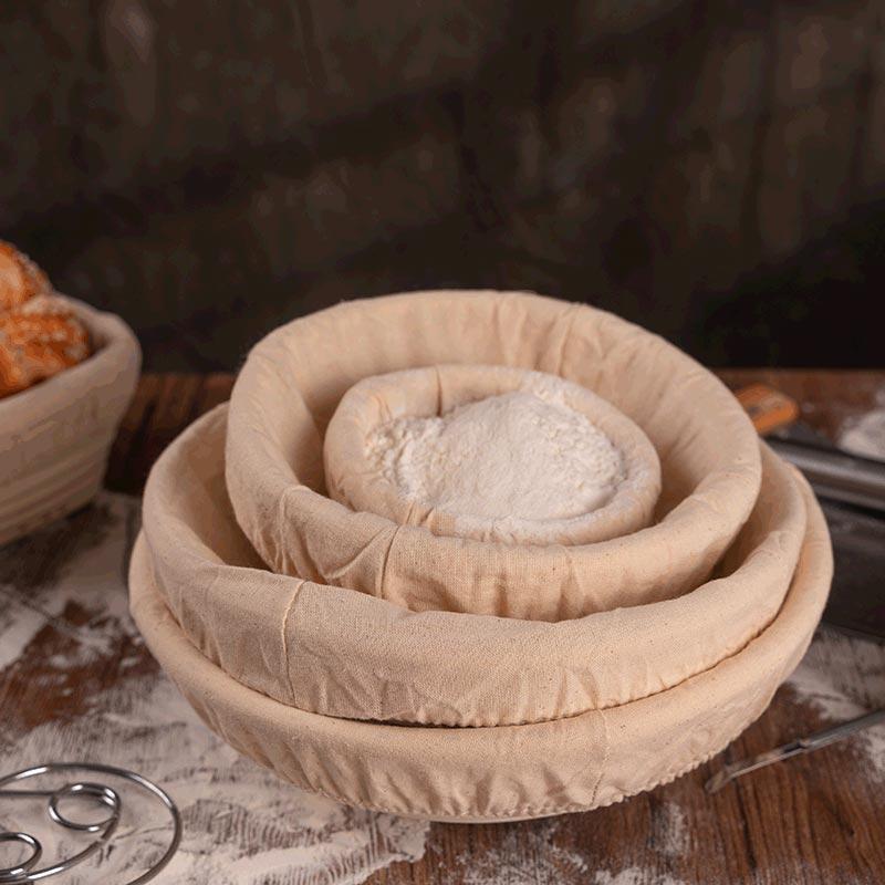 European Style Bread Fermentation Basket Baking Utensils,Bread Fermentation Basket,Rattan Weaving Storage Basket Cloth Cover