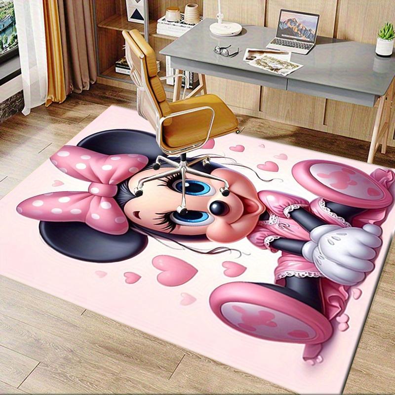 1pcOffice Carpet, Under Chair Rug, Gift for Home Decor, Cute Mouse Design with Pink Bow and Hearts