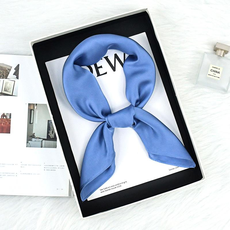 Spring/Autumn Solid Color Silk Scarf: 70cm Stylish & Versatile Women's Neck Accessory