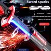 Colorful Streamer Glowing Sword with Spark & Smoke Effect 7-Color Light Swords Toy for Kids Adults Party Cosplay Christmas Prop