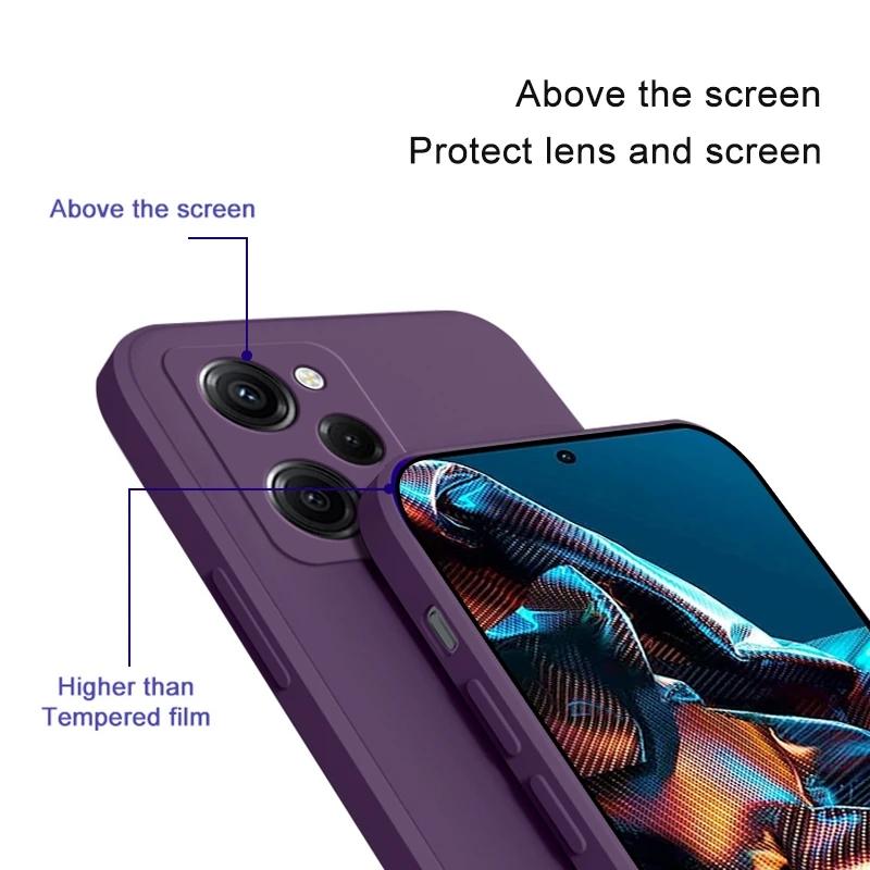 Firkantet full beskyttelsesdeksel Flytende silikon telefonveske for POCO X5 PRO 5G X5Pro X 5 POCOX5PRO 5G 6,67 TOMMES