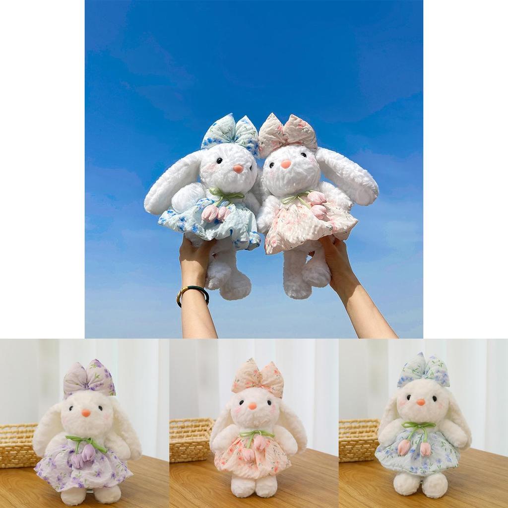 Floral Rabbit Plush Toy With Pp Cotton Filling For Children And Couples Gift