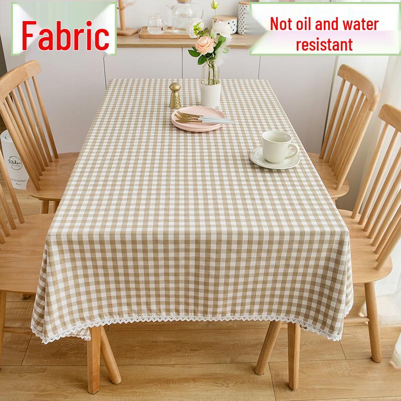 Ins Style Waterproof Wash-Free Plaid Tablecloth for Coffee and Dining Tables