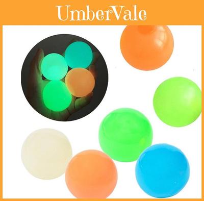 Colorful 6cm Night Glow Ceiling Ball Stress Reliever For Hand Eye Coordination Skills