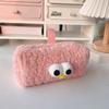 Portable Zipper Pencil for Case Multifunctional Cute Pen Pouch Fuzzy Plush Storage Bag for Travel Stationerys Small Craf