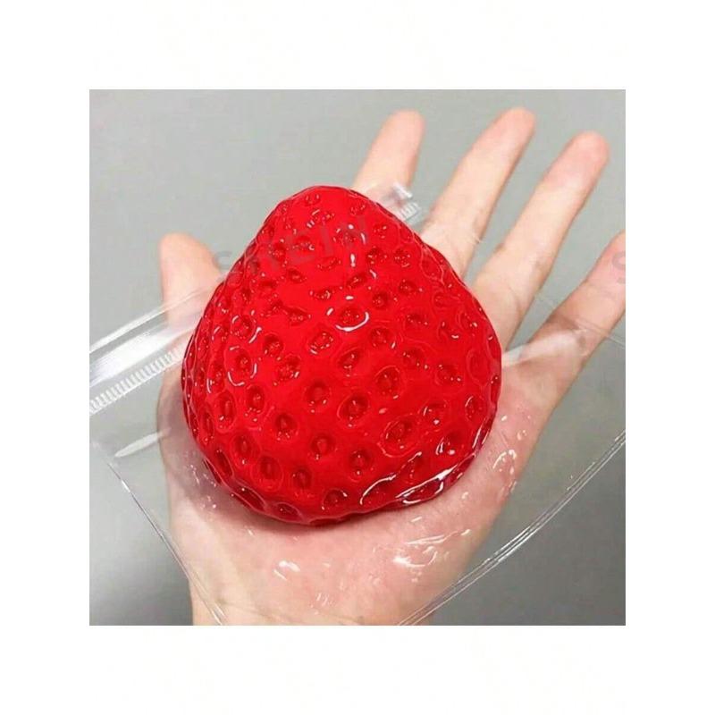 1pc Jelly Cat Squishy Toys Soft Q Elasticity Is Not Sticky Sensory Fidget Squishy Taba Squish Oil-Shine Large Strawberry Squishy Toy