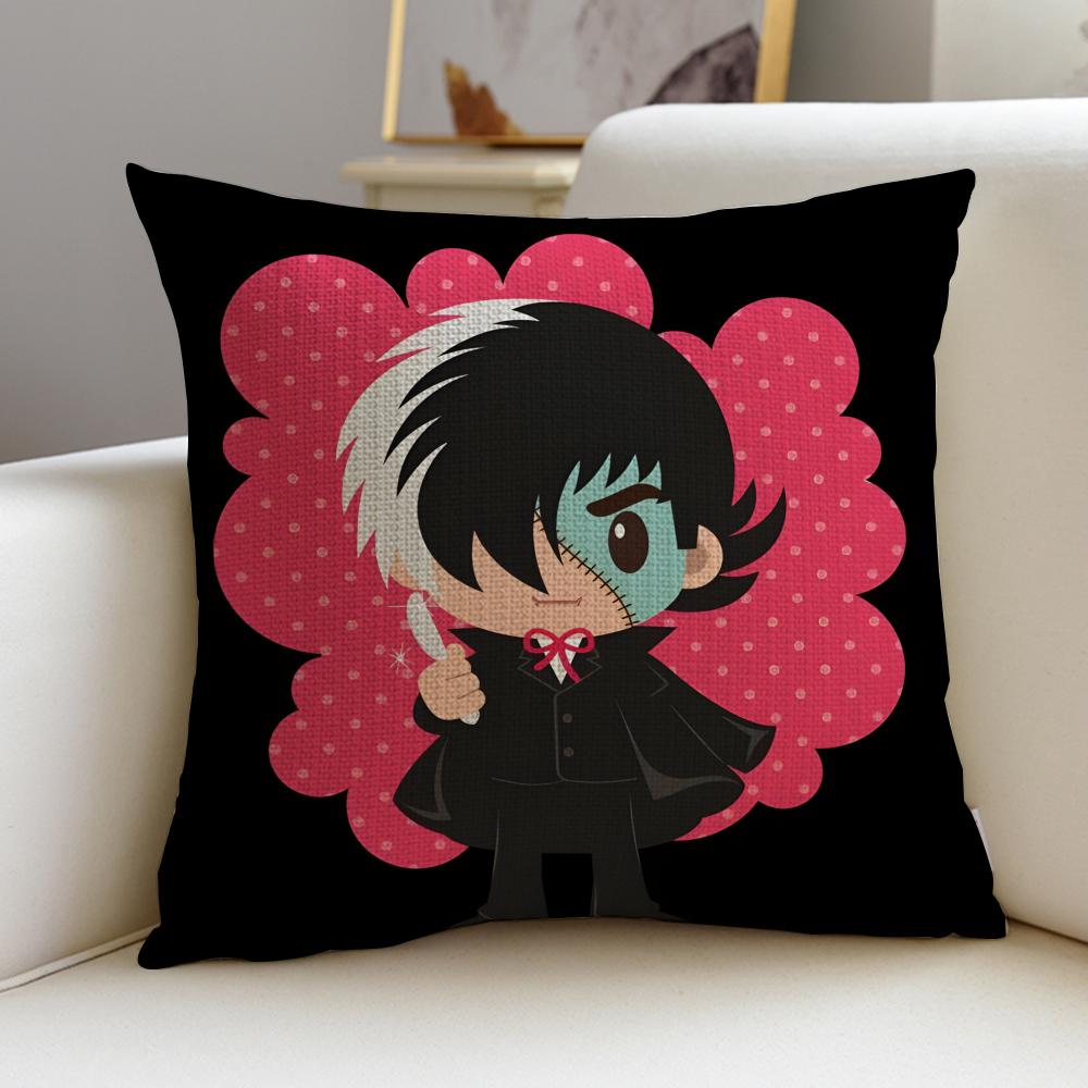 Classic BBlack JackS Cushion Cover Breathable and skinfriendly linen pillowcase square removable and washable cushion