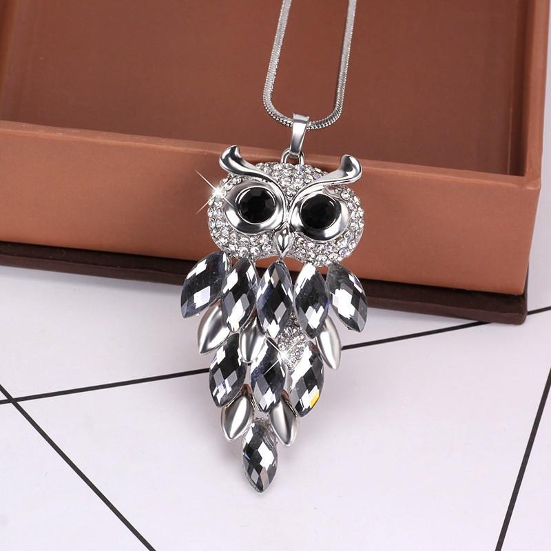 High-end Women's Long Opal Owl Fashion Accessories Pendant Necklace