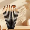 12Piece Nylon Bristle Brush Set, Nylon Flat Brushes Watercolor Brushes Oil Paint Brushes For Artists Amateur Acrylic Painting