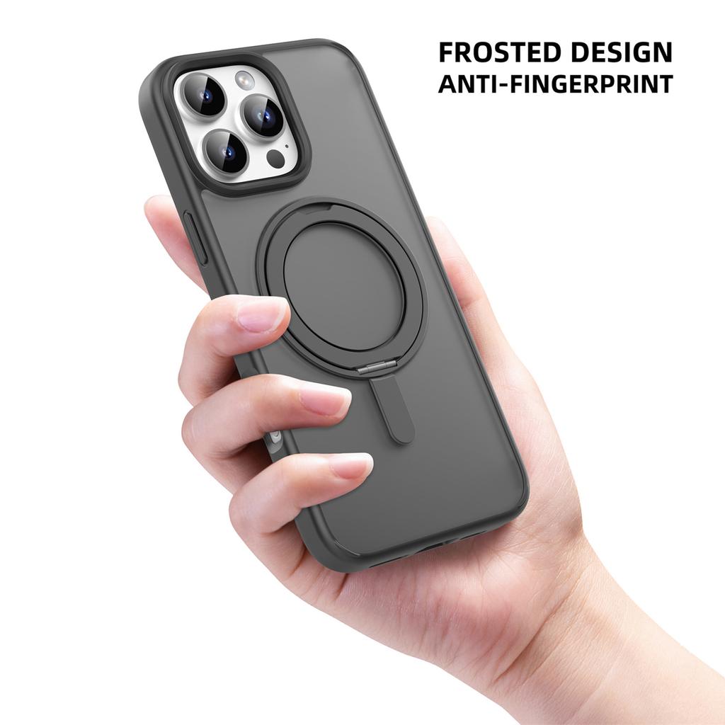 MUTURAL For iPhone 16 Pro Max Case Compatible with MagSafe Ring Kickstand PC+TPU Back Cover