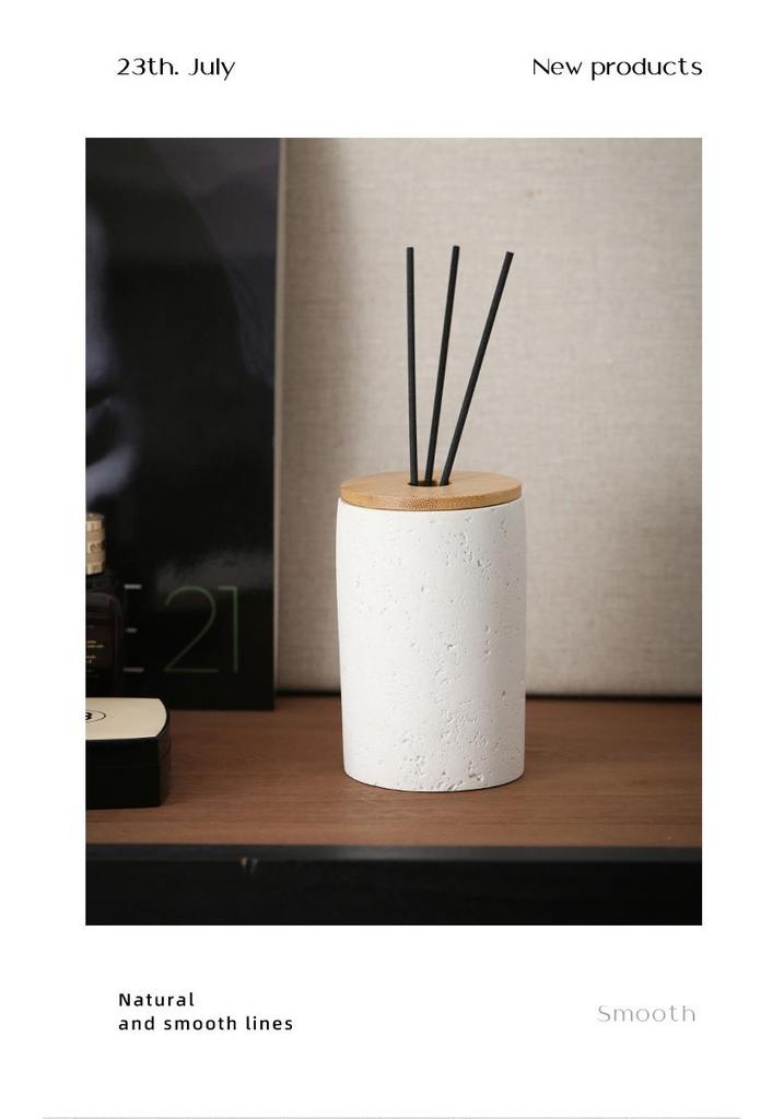 Set da Bagno in Pietra Wabi-Sabi: Bicchiere per collutorio, Portaspazzolino, Flacone per lozione, Diffusore, Portasapone e Vassoio.
