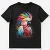 Colorful Paint Splash Cockatoo Art Graphic Unisex T-Shirt