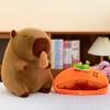 Wearing Headband Simulation Capybara Toy Peanut Stuffed Capybara Doll  Birthday Gifts