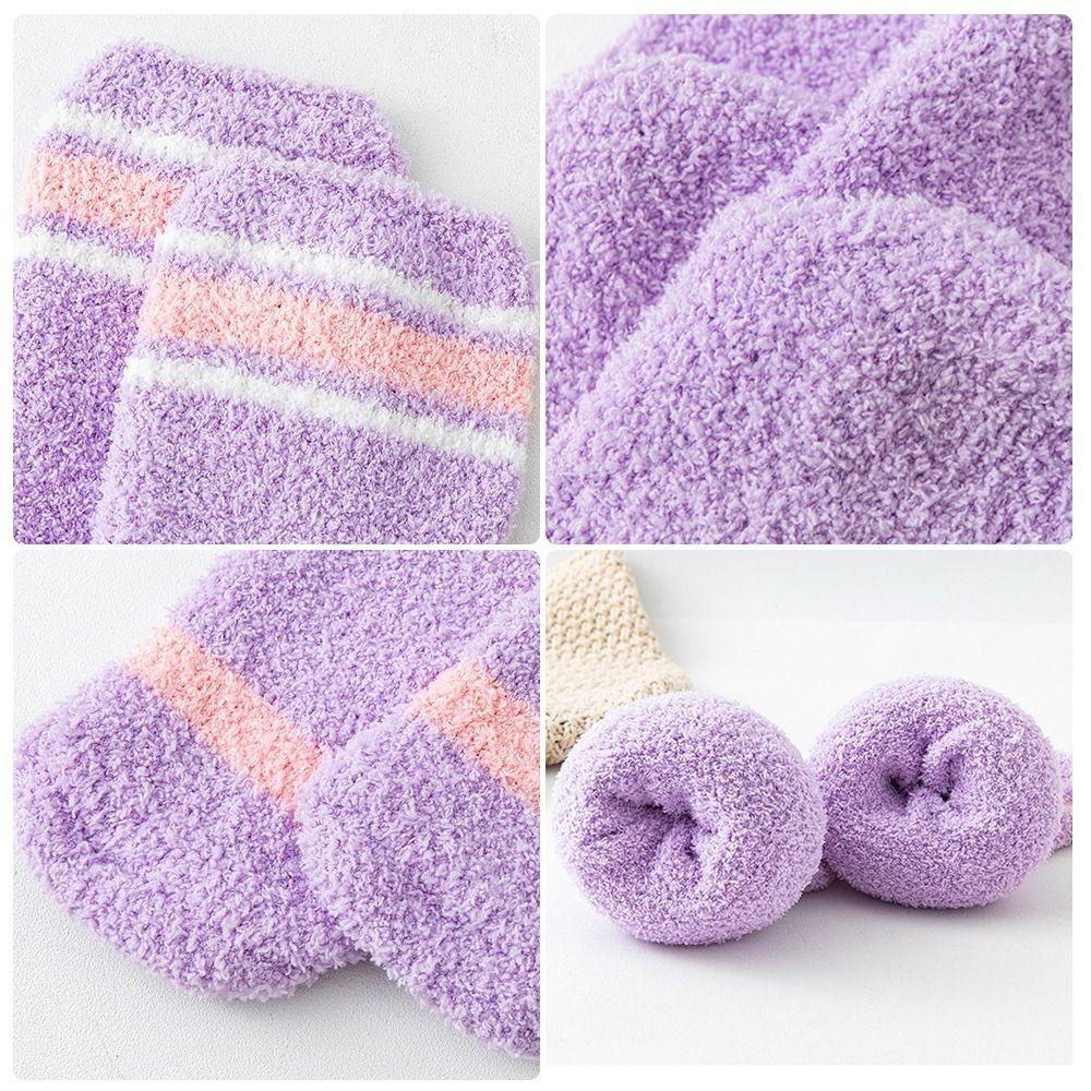 Lange Über-Knie-Socken Korallenrot Samt Warme Beinbekleidung Flauschige Damen-Kniestrümpfe Winter