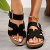 Summer Fashion Suede Slippers With Arch Support Outdoor Classic Adjustable Buckle Beach Slide Women's Cork Clogs Sandals