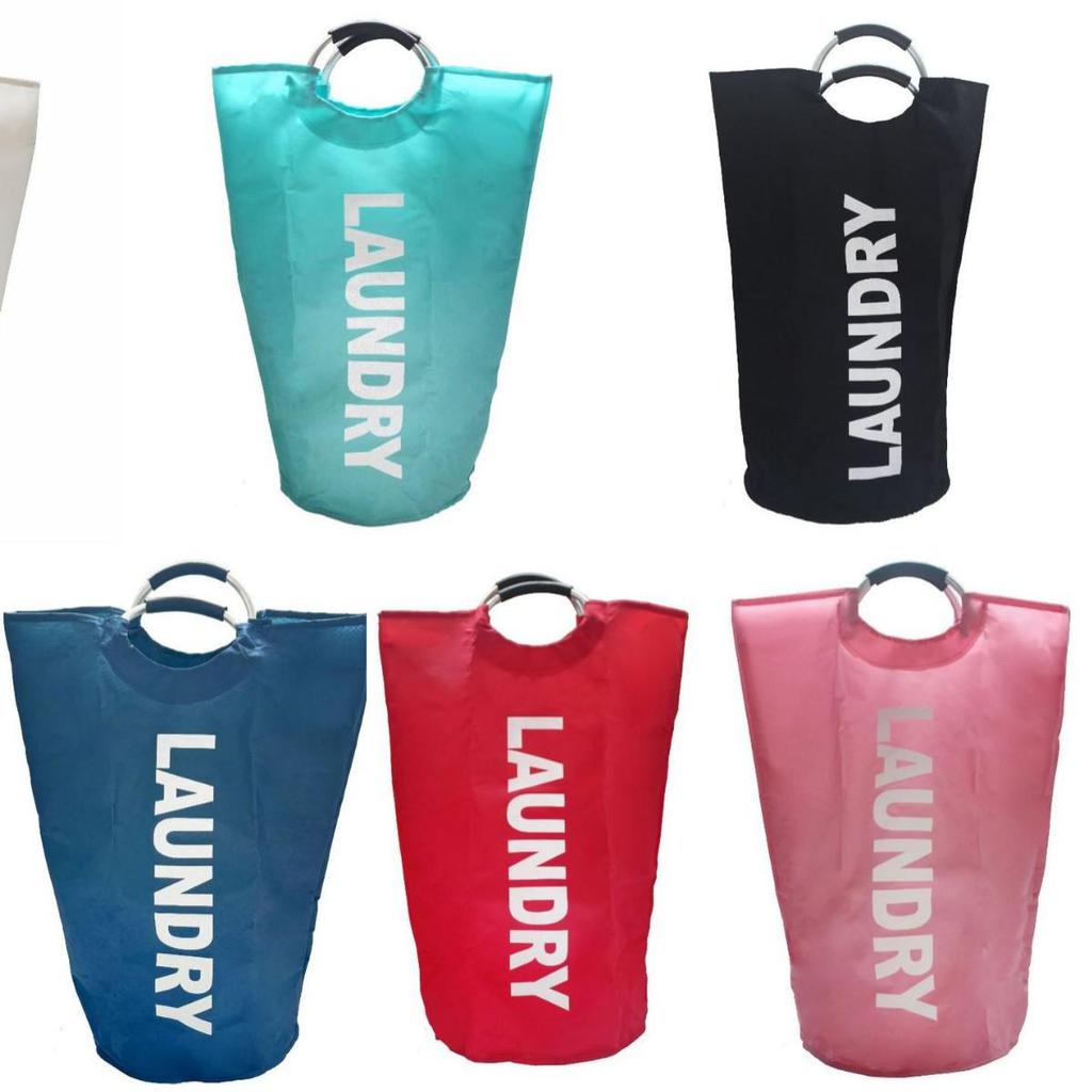 Foldable Large Oxford Cloth Laundry Basket - Washable, Portable, with Aluminum Handles