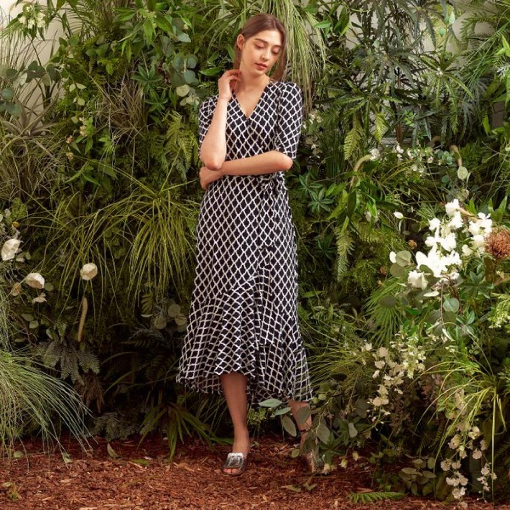 Lipbbam Creola Vivienne Robe portefeuille à volants manches 3/4 Ldm42cd01