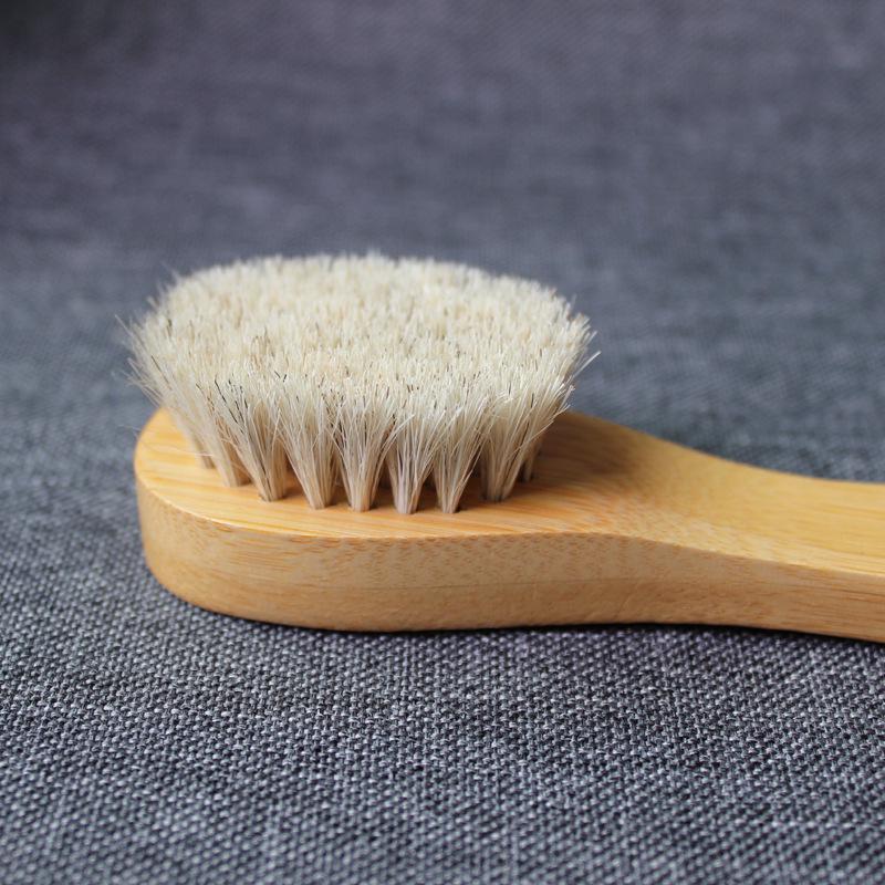 Soft Bamboo Horsehair Face Brush for Infants & Toddlers - Gentle Massage & Cleaning Brush