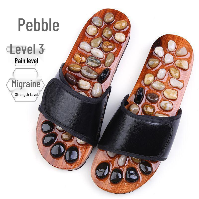 

Домашняя акупунктурная терапия стоп, нескользящие массажные тапочки с галькой для использования в помещении летом - унисекс, парный дизайн 41-42