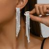 Simple Zirconia Ear Wire, Unique Long-style Fringed Earrings for Women, Embodying A Cold and Elegant Style.
