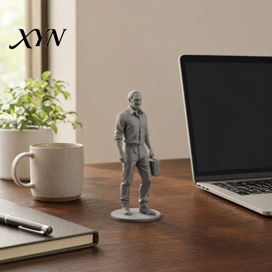 Briefcase Carrying Figure Desk Businessman Statue, 3D Printed Office Decor for Men, Statue Executive Figurine with Briefcase, Motivational Home