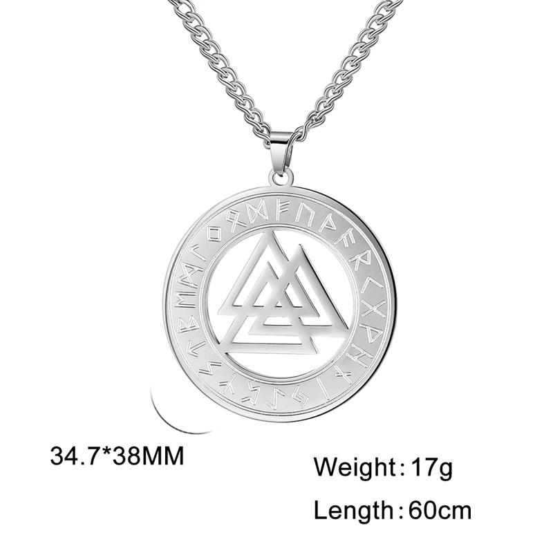 Vintage Viking Rune Compass Pendant Necklace for Men Stainless Steel Jewelry Gifts Collar Hombre Amulet Accessories