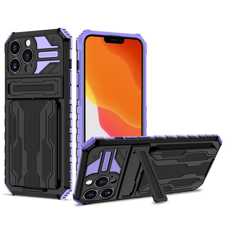 Applicable To Apple 15 Mobile Phone Case King Kong Card Bag 16 Promax Anti-fall Full-inclusive IPhone 14 Protective Case 13