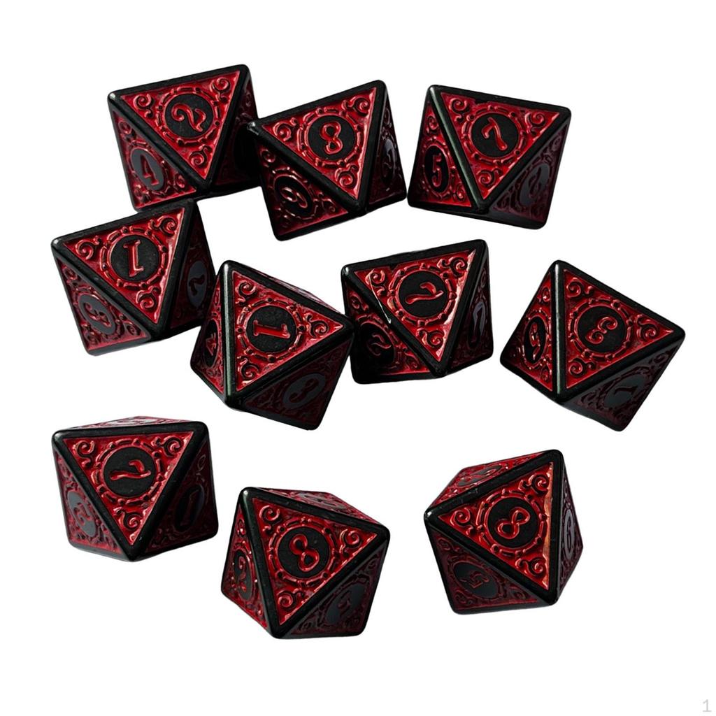 10 Count Polyhedral Dices for Entertainment And Fun