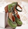 Scarpe Estive da Donna Tacco Medio Traforate Sandali Casual Eleganti Retro Scarpe a Tacco da Donna Caviglia Blocco di Colore Cinturini con Fibbia Sandali Femminili